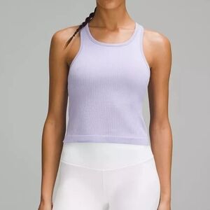 LULULEMON lilac High Neckline Racerback Ribbed Cropped Tank Top